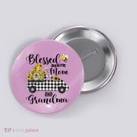Blessed To Be Called Mom And Grandma Sunflower Gnome Button thumb 0