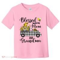 Blessed To Be Called Mom And Grandma Sunflower Gnome Toddler T-Shirt thumb 0