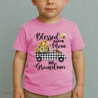 Blessed To Be Called Mom And Grandma Sunflower Gnome Toddler T-Shirt thumb 2