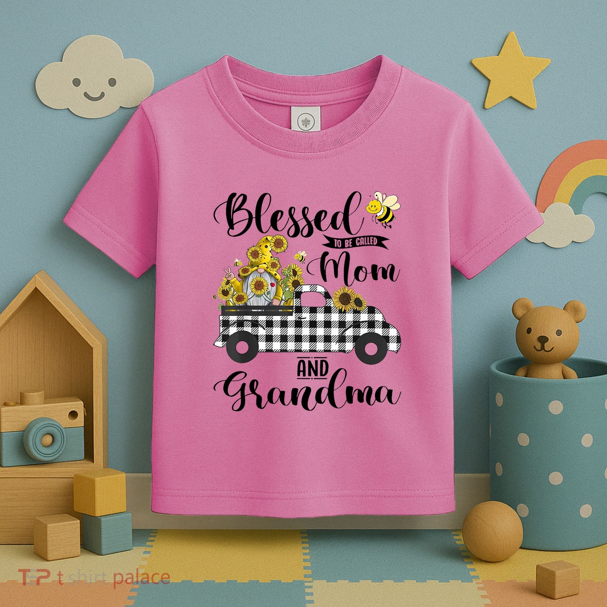 Blessed To Be Called Mom And Grandma Sunflower Gnome Toddler T-Shirt