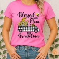 Blessed To Be Called Mom And Grandma Sunflower Gnome Women's T-Shirt thumb 2