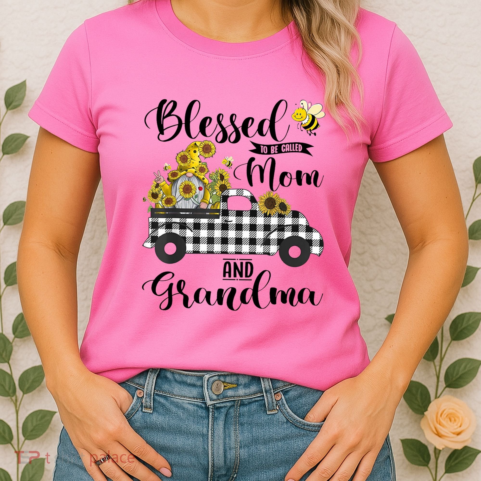Blessed To Be Called Mom And Grandma Sunflower Gnome Women's T-Shirt