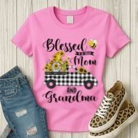 Blessed To Be Called Mom And Grandma Sunflower Gnome Women's T-Shirt thumb 3