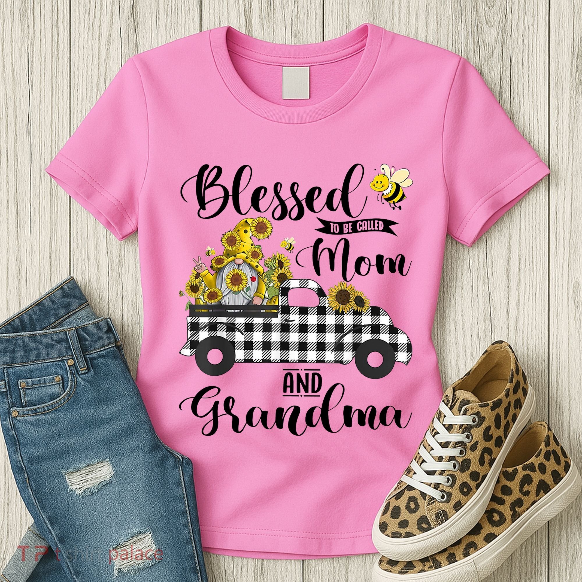 Blessed To Be Called Mom And Grandma Sunflower Gnome Women's T-Shirt