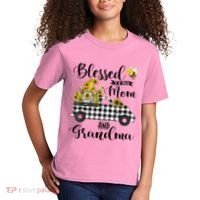 Blessed To Be Called Mom And Grandma Sunflower Gnome Kids T-Shirt thumb 2