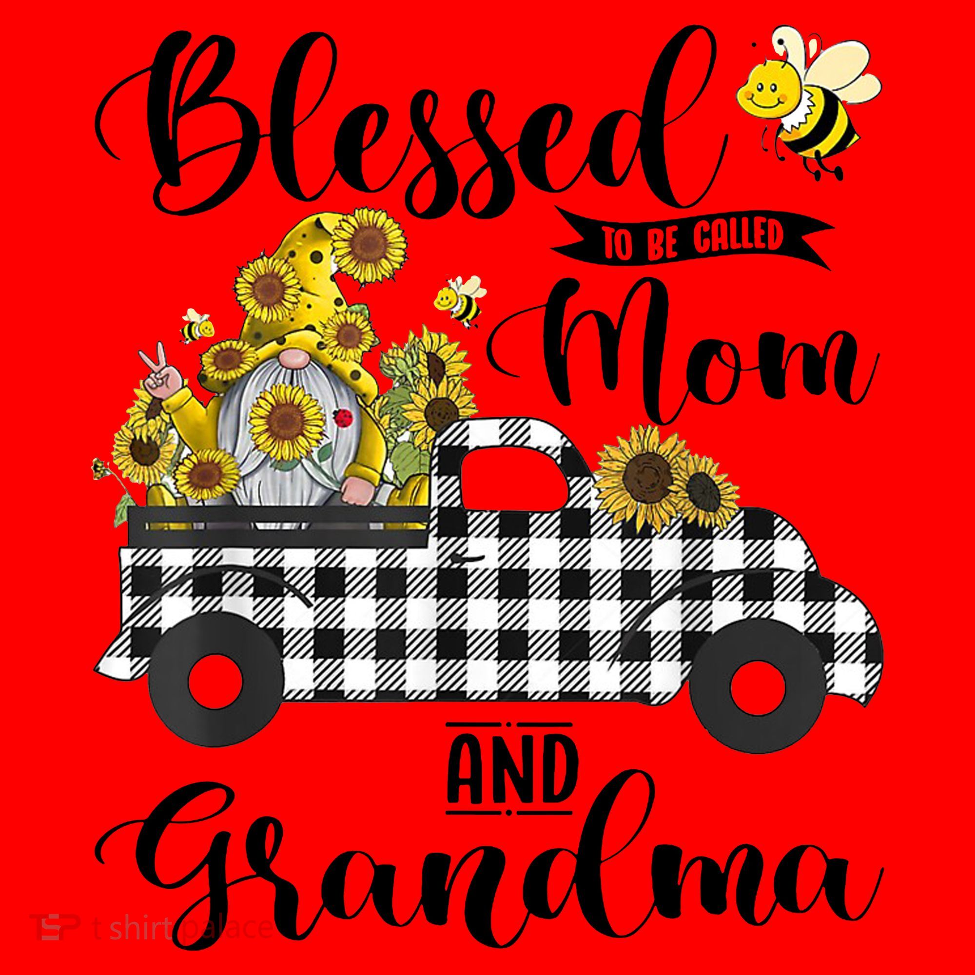 Blessed To Be Called Mom And Grandma Sunflower Gnome Santa Hat