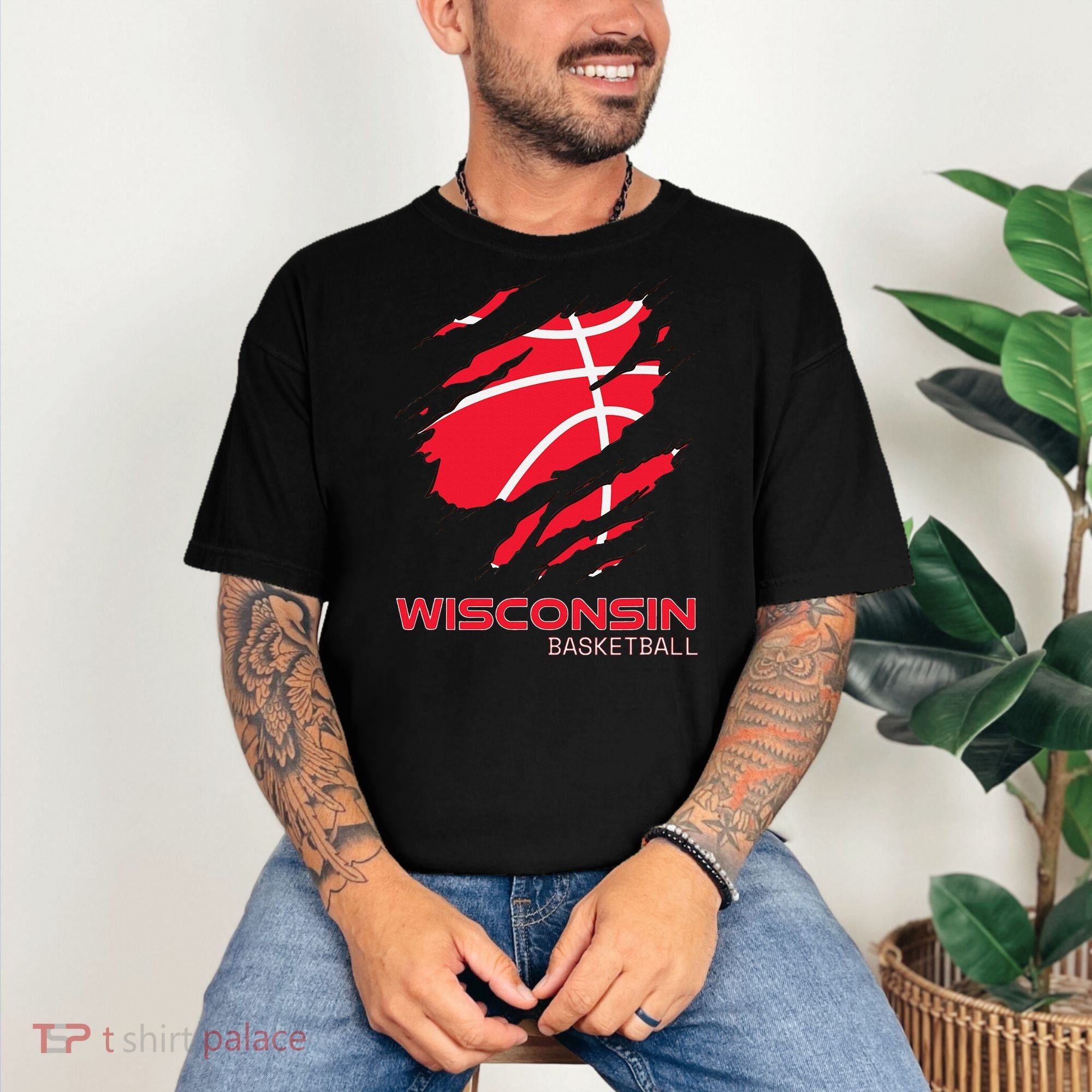 Basketball The Badger State Home Wisconsin Hoops Comfort Colors T-Shirt