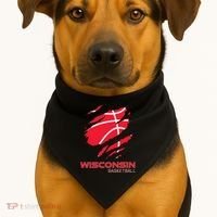 Basketball The Badger State Home Wisconsin Hoops USA-Made Doggie Bandana thumb 1