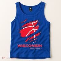 Basketball The Badger State Home Wisconsin Hoops Tank Top thumb 2