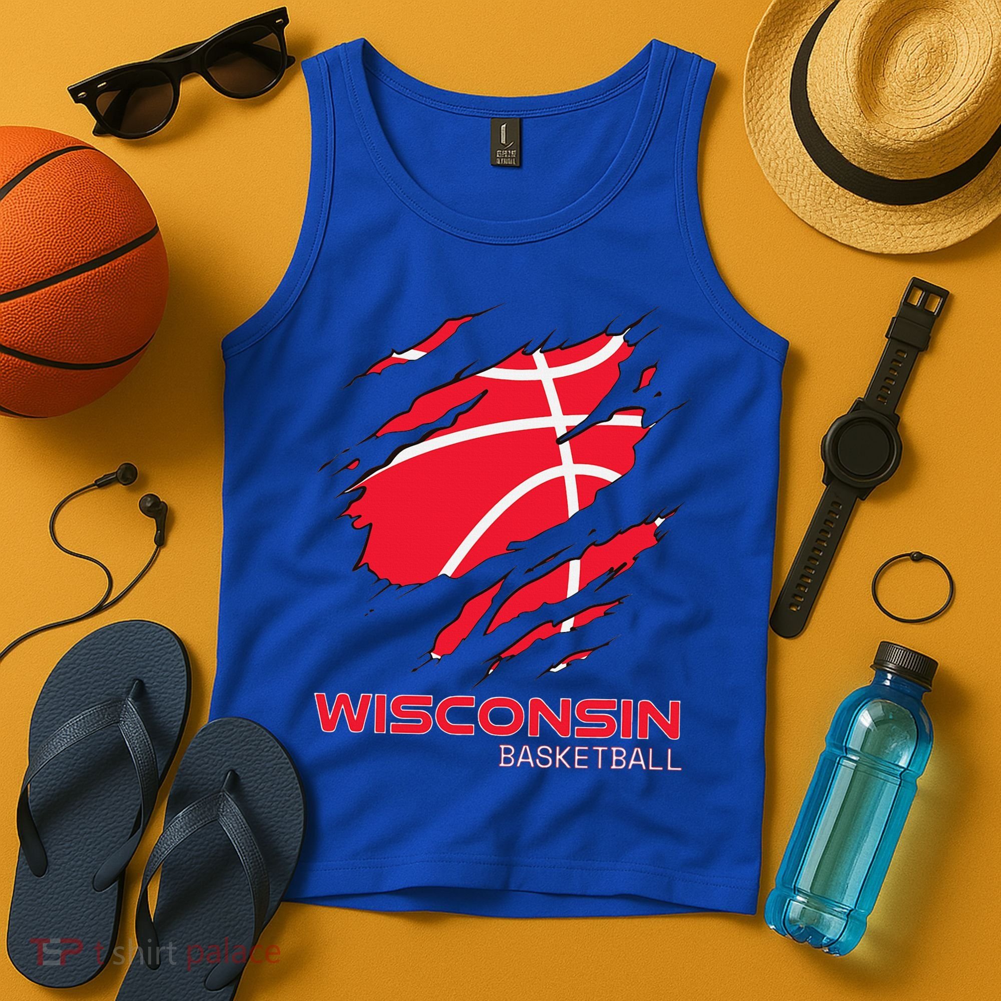 Basketball The Badger State Home Wisconsin Hoops Tank Top