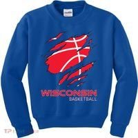 Basketball The Badger State Home Wisconsin Hoops Kids Sweatshirt thumb 0