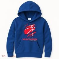Basketball The Badger State Home Wisconsin Hoops Kids Hoodie thumb 0