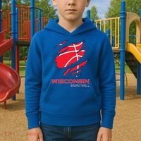 Basketball The Badger State Home Wisconsin Hoops Kids Hoodie thumb 2