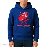 Basketball The Badger State Home Wisconsin Hoops Kids Hoodie thumb 4