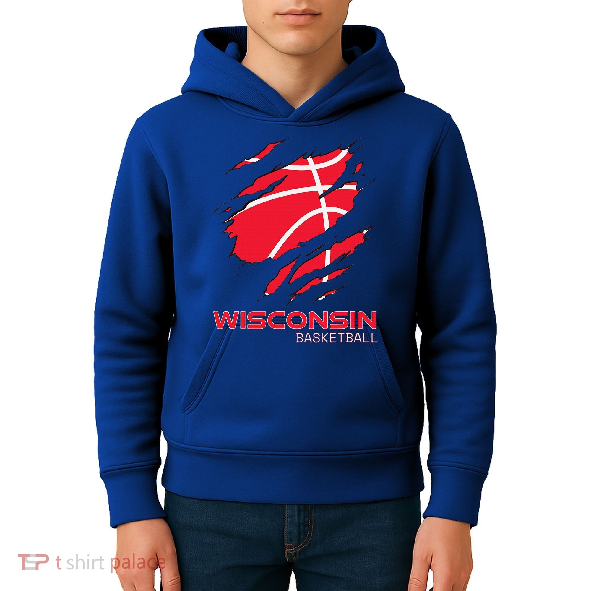 Basketball The Badger State Home Wisconsin Hoops Kids Hoodie