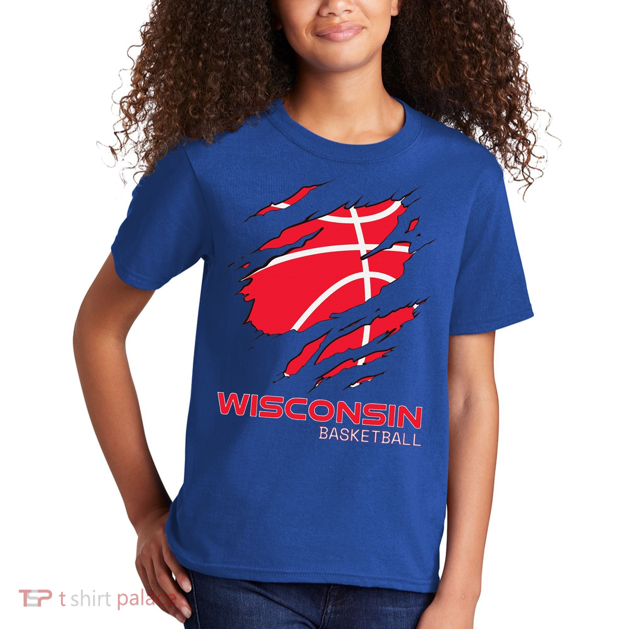 Basketball The Badger State Home Wisconsin Hoops Kids T-Shirt