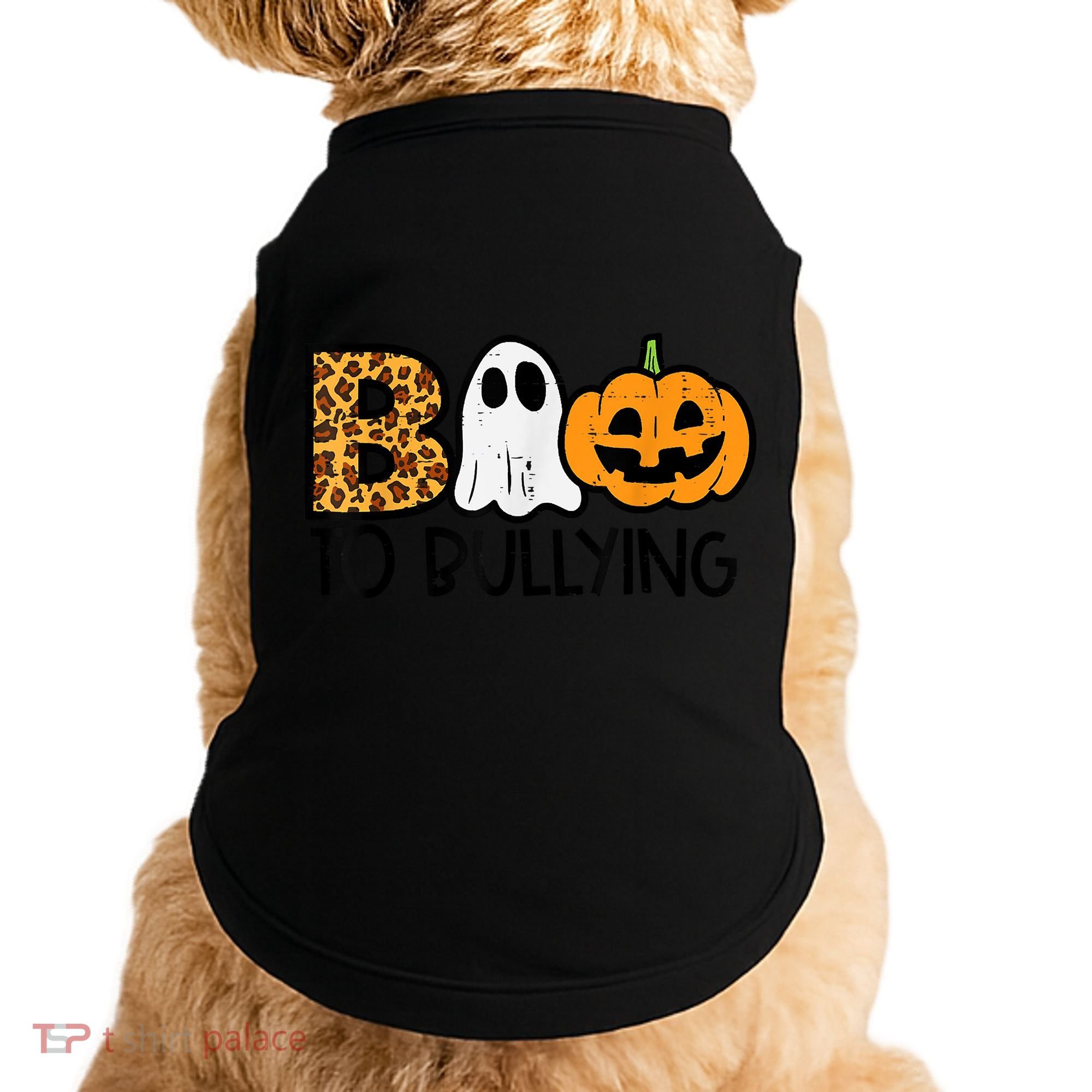 Boo To Bullying Ghost Pumpkin Orange Anti Bully Unity Day Doggie Tank