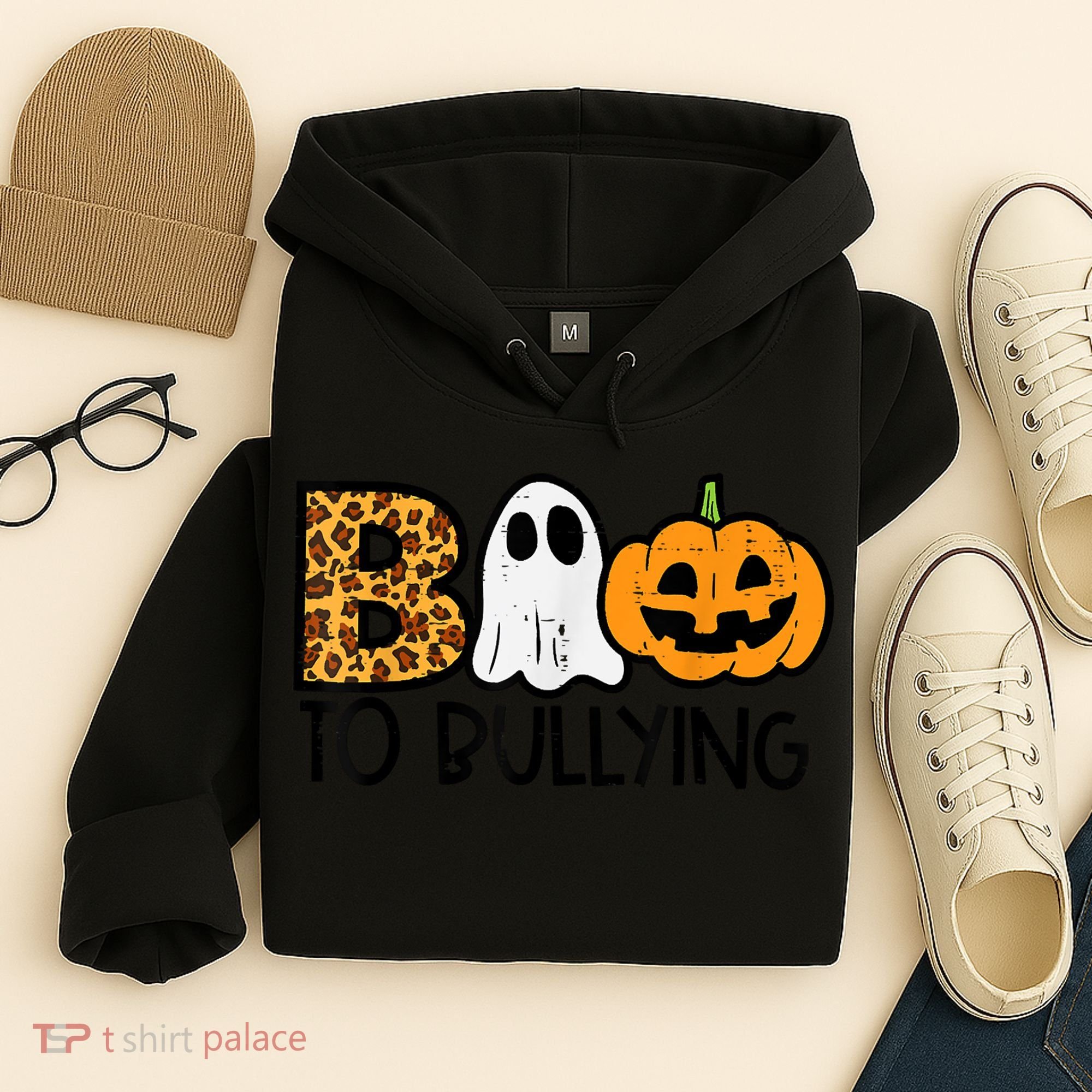 Boo To Bullying Ghost Pumpkin Orange Anti Bully Unity Day Hoodie