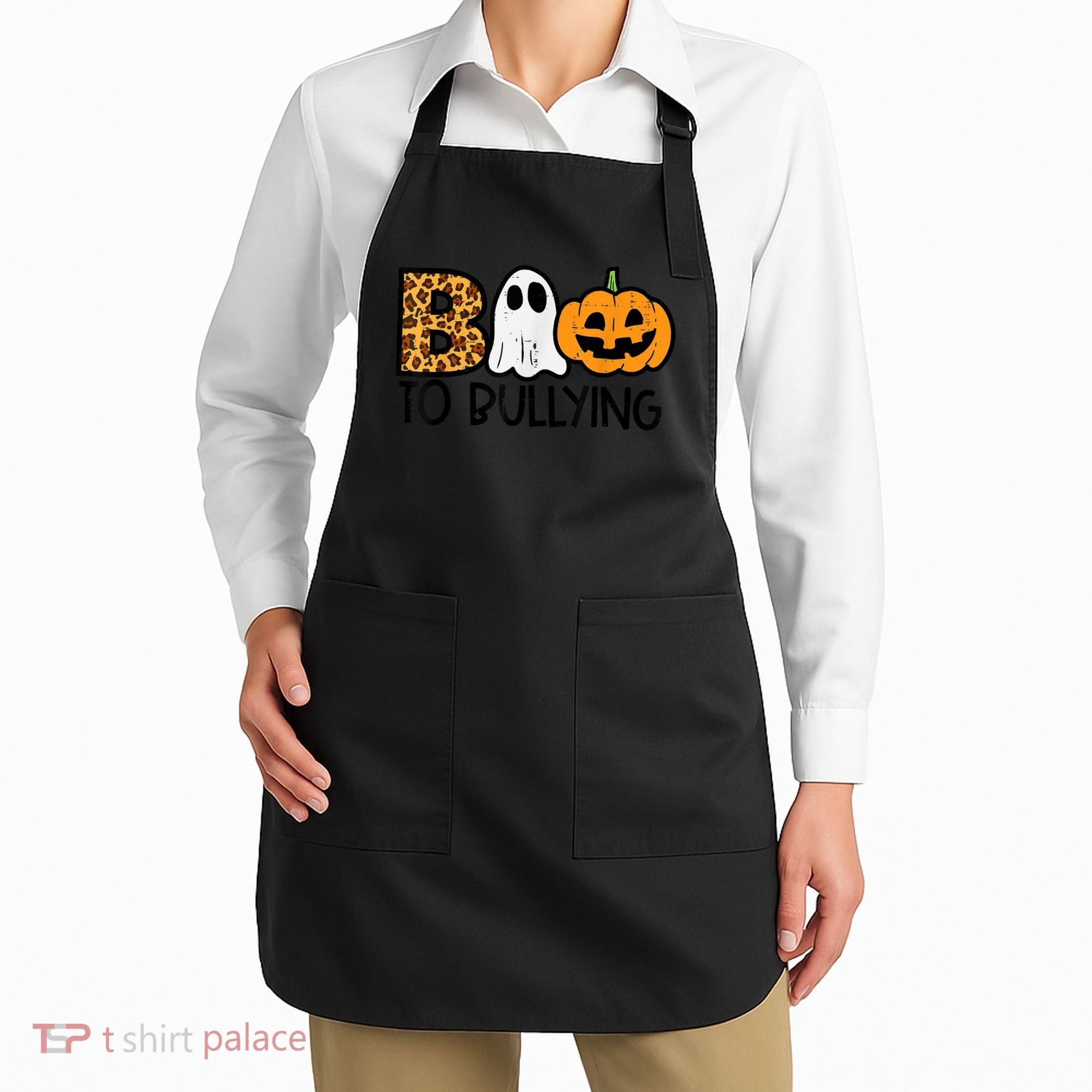 Boo To Bullying Ghost Pumpkin Orange Anti Bully Unity Day Apron
