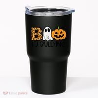 Boo To Bullying Ghost Pumpkin Orange Anti Bully Unity Day Tumbler thumb 0