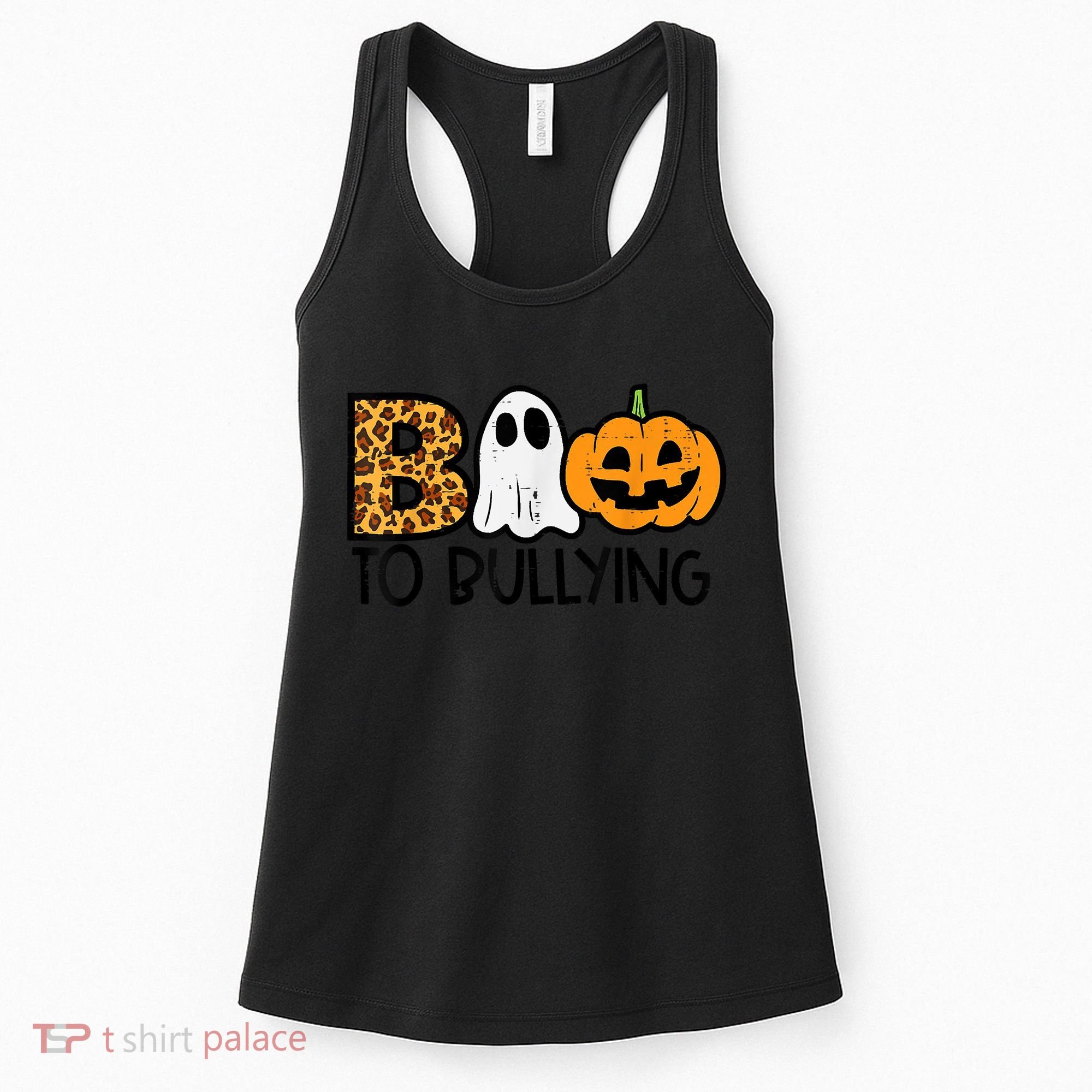 Boo To Bullying Ghost Pumpkin Orange Anti Bully Unity Day Women's Tank Top