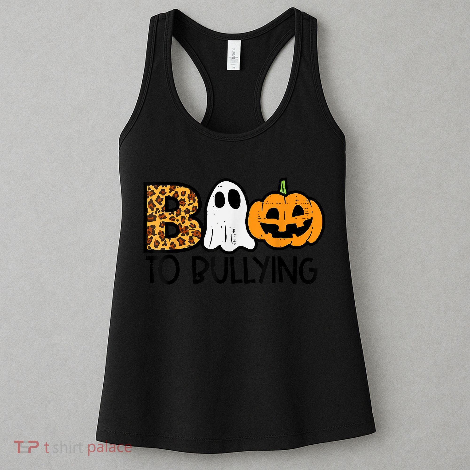 Boo To Bullying Ghost Pumpkin Orange Anti Bully Unity Day Women's Tank Top