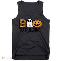Boo To Bullying Ghost Pumpkin Orange Anti Bully Unity Day Tank Top thumb 0