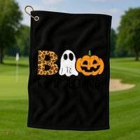 Boo To Bullying Ghost Pumpkin Orange Anti Bully Unity Day Golf Towel thumb 1