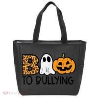 Boo To Bullying Ghost Pumpkin Orange Anti Bully Unity Day Tote Bag thumb 0