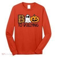 Boo To Bullying Ghost Pumpkin Orange Anti Bully Unity Day Long Sleeve Shirt thumb 0
