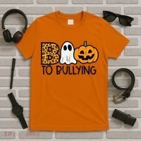 Boo To Bullying Ghost Pumpkin Orange Anti Bully Unity Day T-Shirt thumb 5