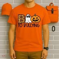 Boo To Bullying Ghost Pumpkin Orange Anti Bully Unity Day T-Shirt thumb 6