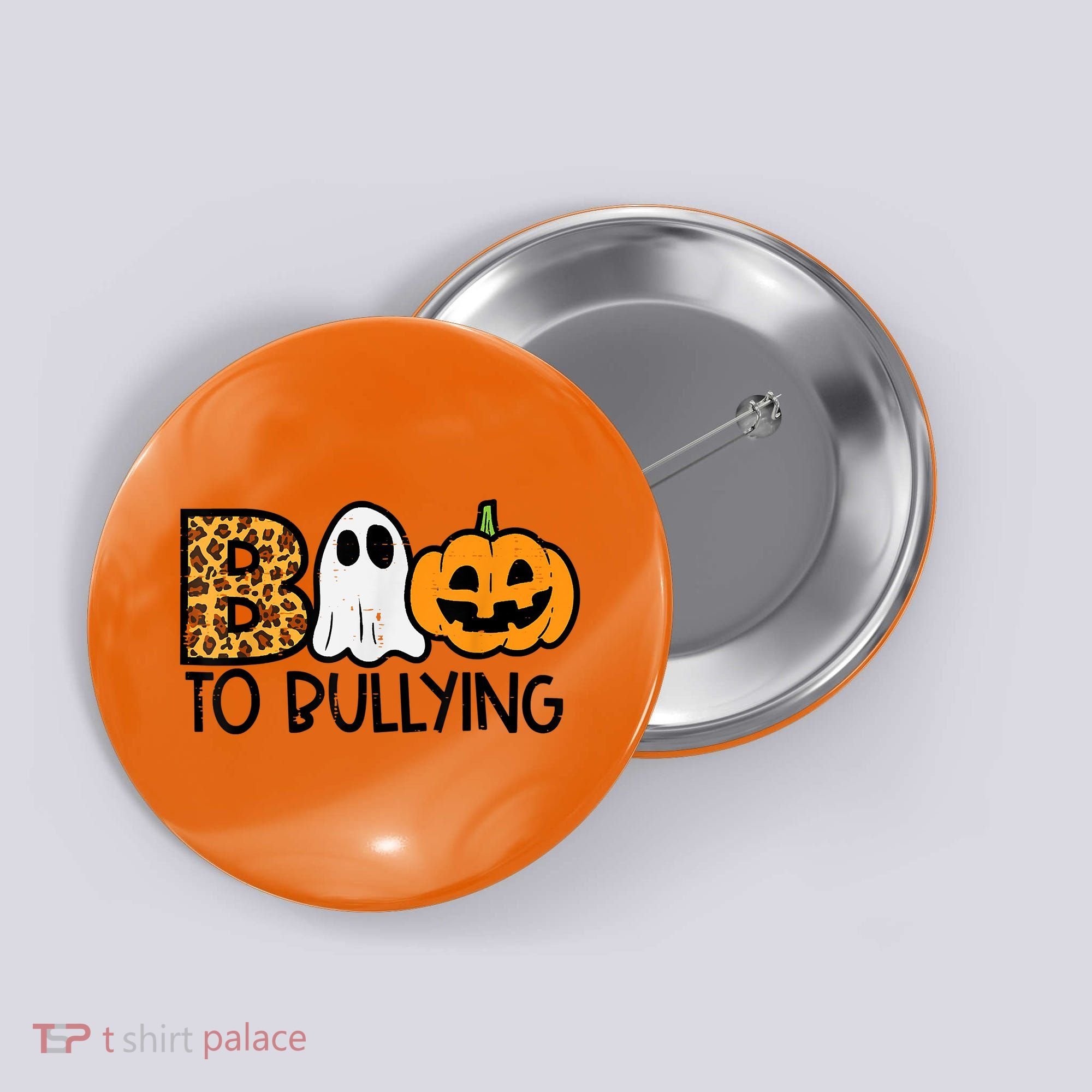 Boo To Bullying Ghost Pumpkin Orange Anti Bully Unity Day Button
