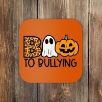 Boo To Bullying Ghost Pumpkin Orange Anti Bully Unity Day Coaster thumb 0