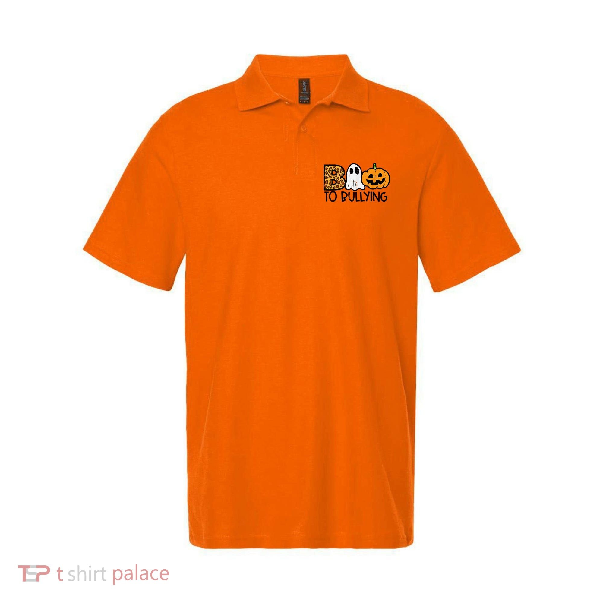 Boo To Bullying Ghost Pumpkin Orange Anti Bully Unity Day Polo