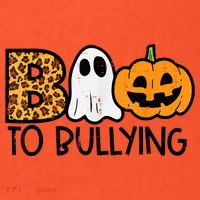 Boo To Bullying Ghost Pumpkin Orange Anti Bully Unity Day Mousepad thumb 1