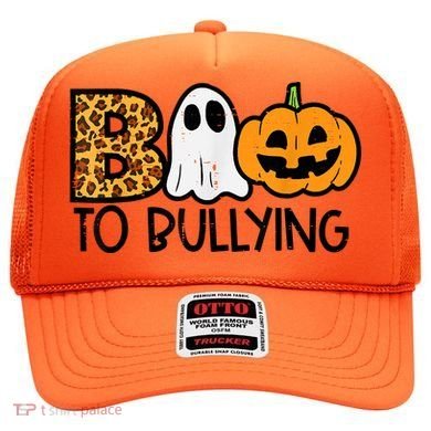 Boo To Bullying Ghost Pumpkin Orange Anti Bully Unity Day Hat