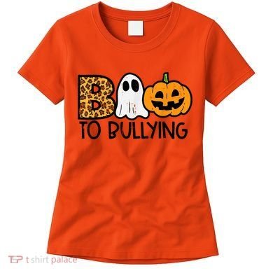 Boo To Bullying Ghost Pumpkin Orange Anti Bully Unity Day Women's T-Shirt