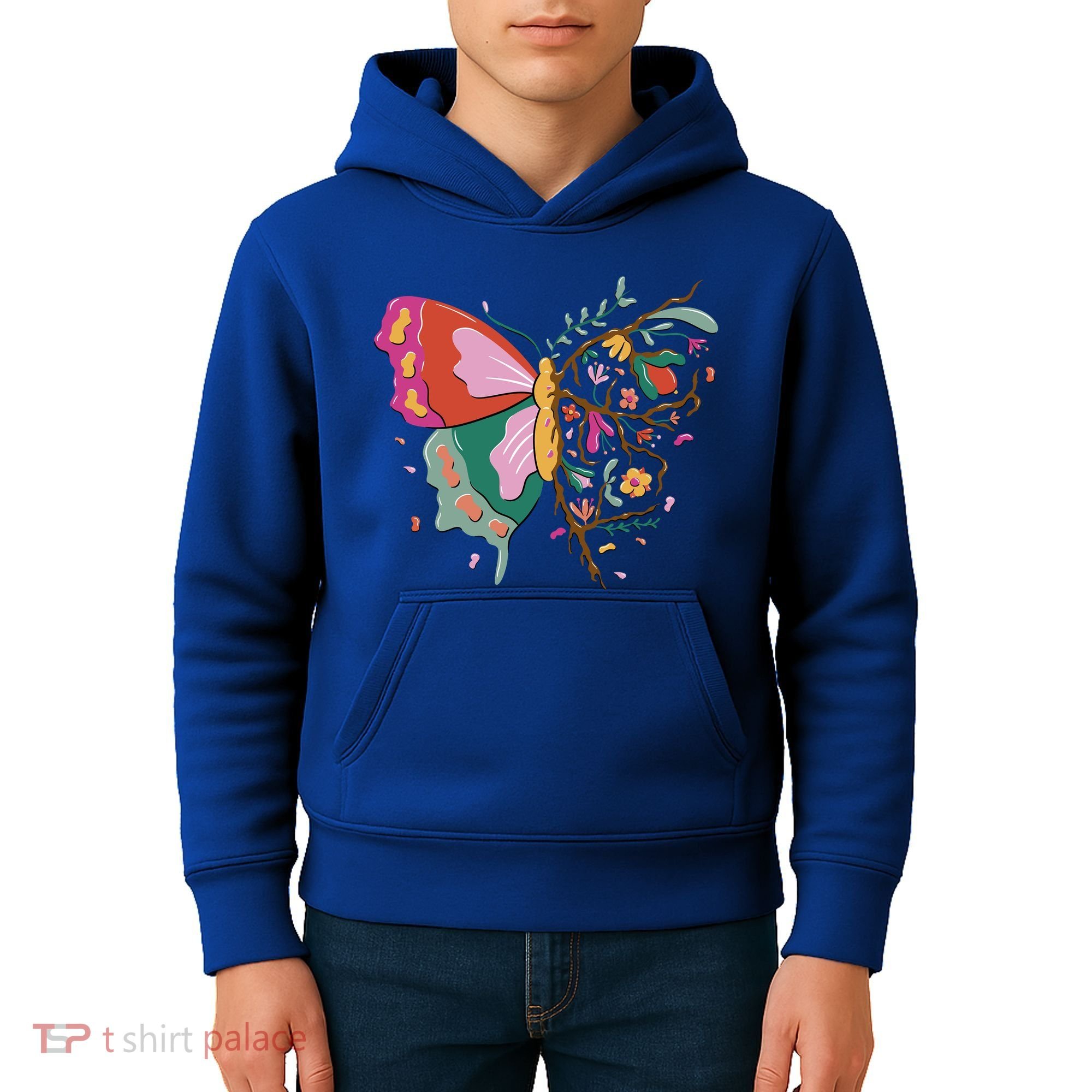 Butterfly Tree Branch Kids Hoodie