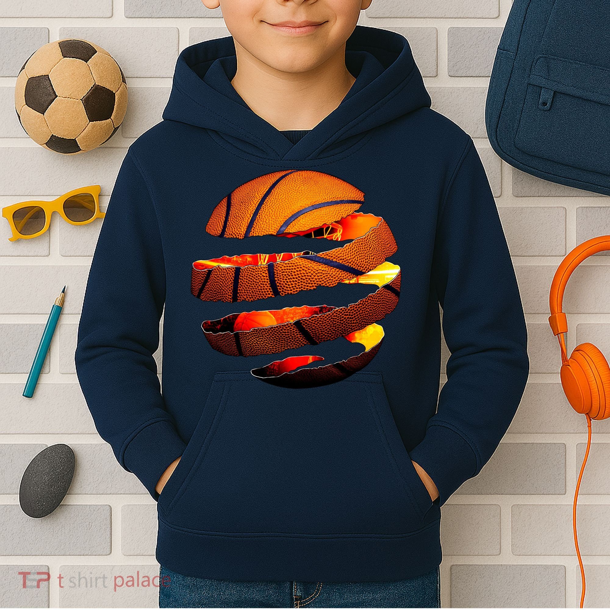 Basketball Tear Kids Hoodie