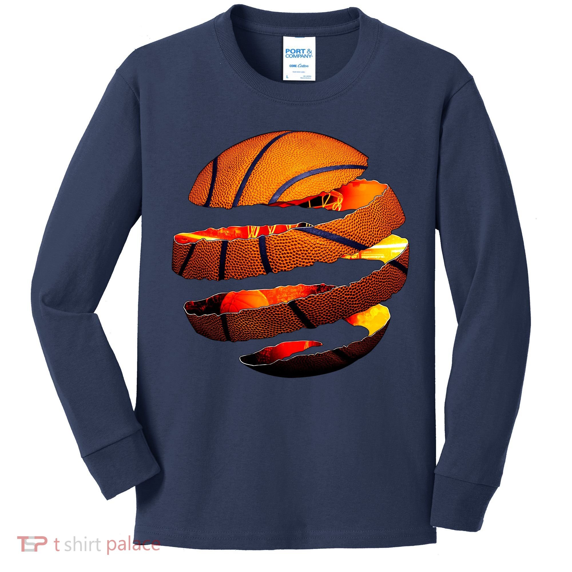 Basketball Tear Kids Long Sleeve Shirt