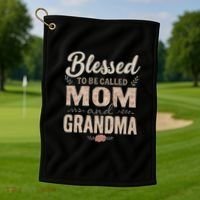 Blessed to Be Called Mom and Grandma Golf Towel thumb 1