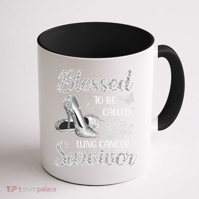 Blessed To Be Called Lung Cancer Survivor High Heels Coffee Mug back