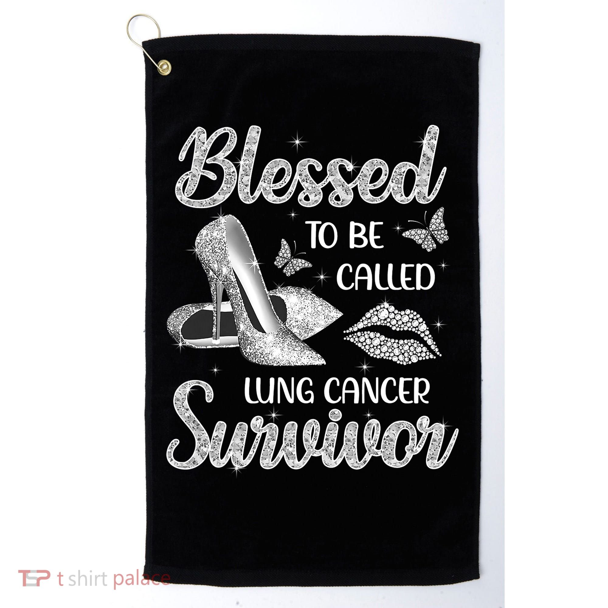 Blessed To Be Called Lung Cancer Survivor High Heels Golf Towel