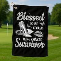Blessed To Be Called Lung Cancer Survivor High Heels Golf Towel thumb 1