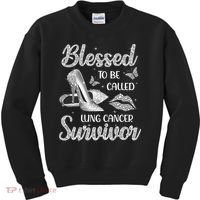 Blessed To Be Called Lung Cancer Survivor High Heels Kids Sweatshirt thumb 0