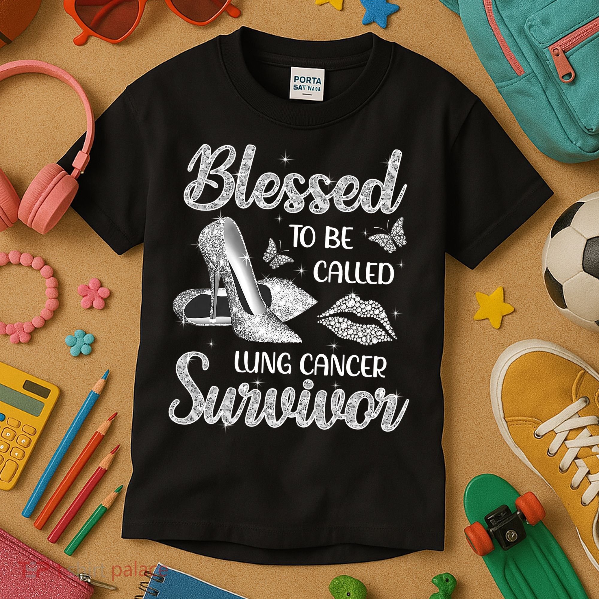 Blessed To Be Called Lung Cancer Survivor High Heels Kids T-Shirt