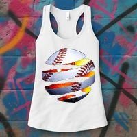 Baseball Tear Women's Tank Top thumb 3