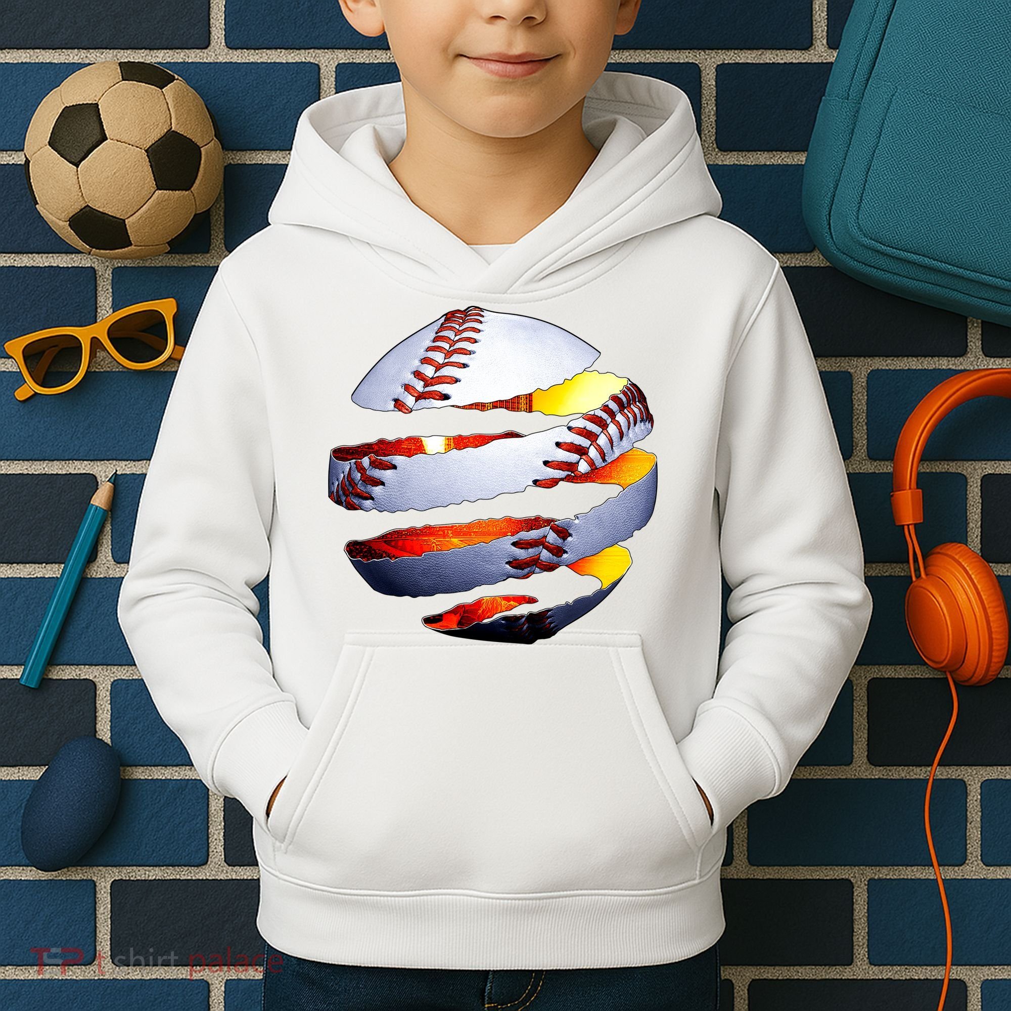 Baseball Tear Kids Hoodie