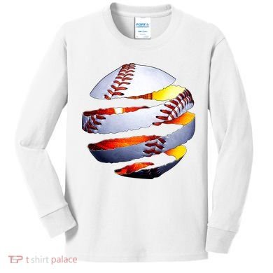 Baseball Tear Kids Long Sleeve Shirt